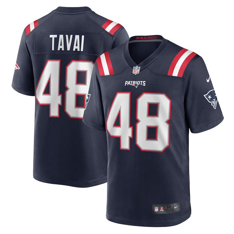 Men New England Patriots #48 Jahlani Tavai Nike Navy Game Player NFL Jersey